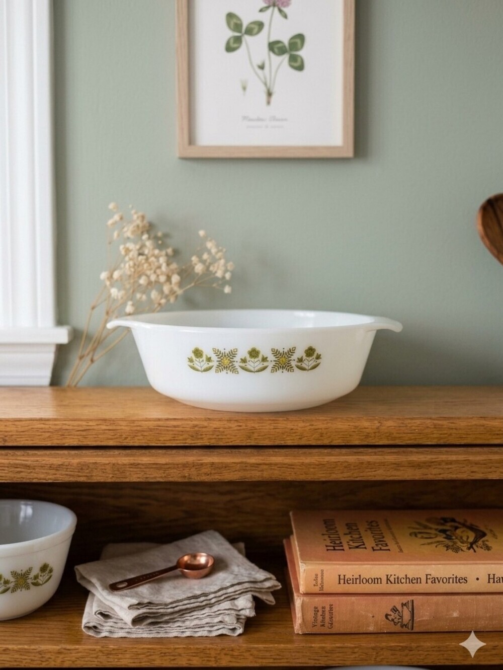 Vintage Fire‑King “Meadow Green” Mixing Bowl – Model 437 (1½ Qt)
